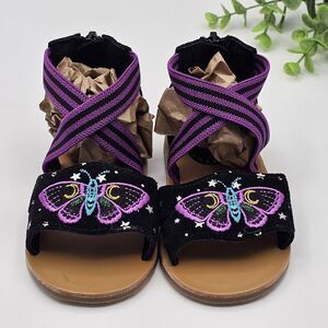 Spellbound Soles Sandals Toddler's 6 Gladiator Embroidered Butterfly‎ Strappy